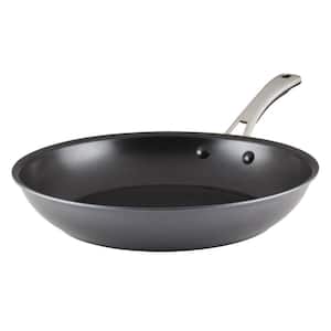 Cook + Create 12 .5 in. Hard Anodized Aluminum Nonstick Frying Pan in Black