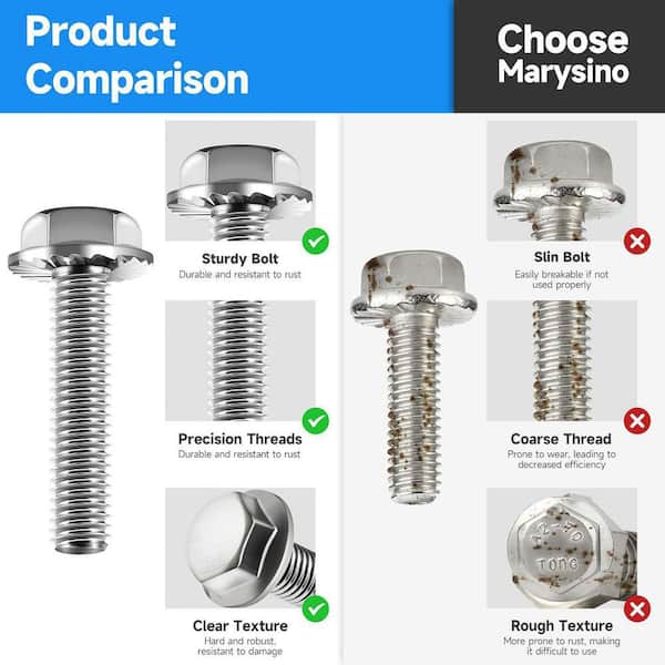 M6 Hex Bolt Assortment Kit - Flange Head, 304 Stainless Steel, 12-45mm Lengths (120 Pcs) - View #6