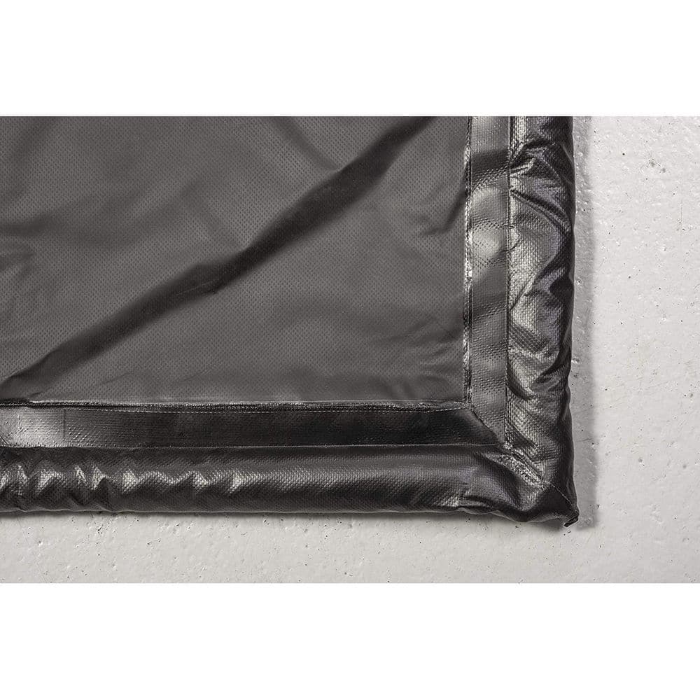 Black PVC Garage Containment Mat with Squeegee, 7.9' x 16'