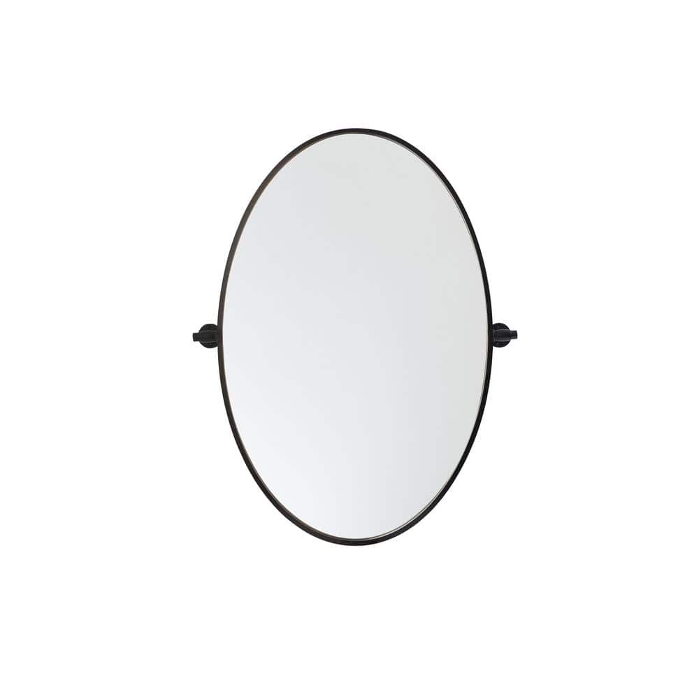 Timeless Home 21 in. W x 32 in. H Aluminum Black Pivot Mirror