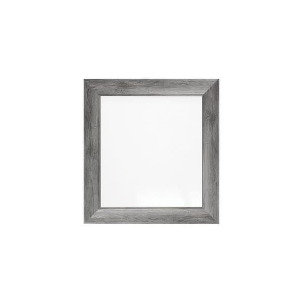 BrandtWorks 25.5 in. W x 27.5 in. H Dark Gray Barnwood Framed Wall Mirror