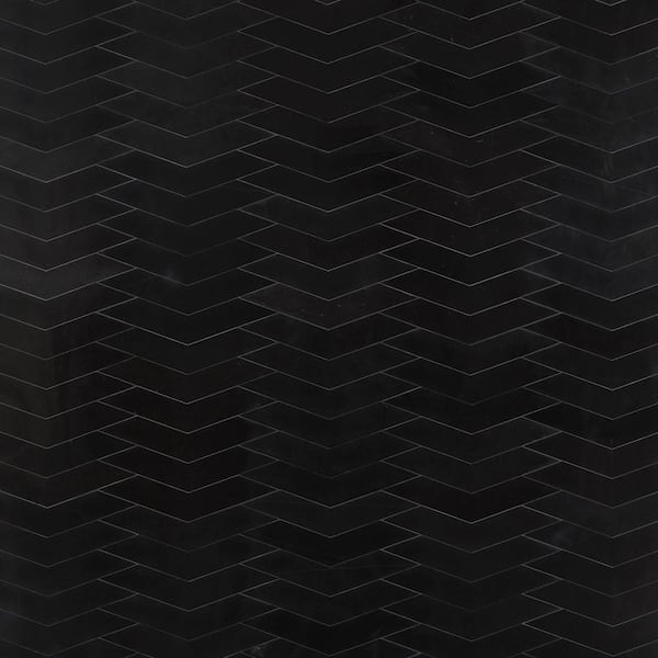 Ivy Hill Tile Krista Watterworth Westgate Floral Black 4 in. x 0.39 in. Polished Marble Floor and Wall Mosaic Tile Sample
