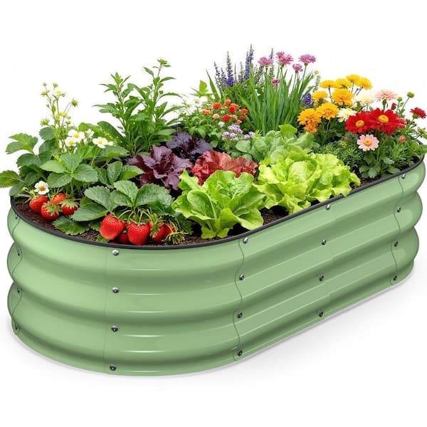 4 ft x 2 ft x 1 ft Raised Garden Bed with Open Bottom Fruit Green