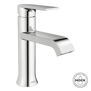 Genta Single Handle Single Hole Bathroom Faucet with Drain Kit Included in Chrome