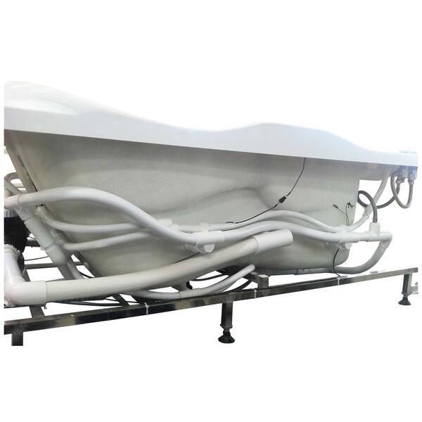71 in. Acrylic Left Drain Corner Apron Front Whirlpool Bathtub in White 71 in. Acrylic Left Drain Corner Apron Front Whirlpool Bathtub in White