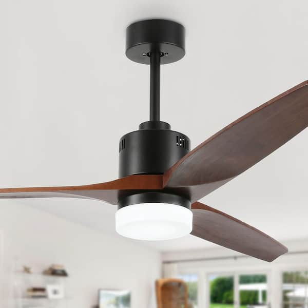 Bella Depot 52 in. LED Indoor Color-Changing Black Reversible Ceiling Fan with Light and Remote (3-Blade)