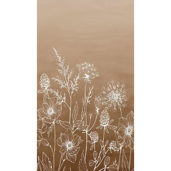 Veer Decor Wild Flora Sketch Taupe Wall Mural 8253-BD1 - The Home