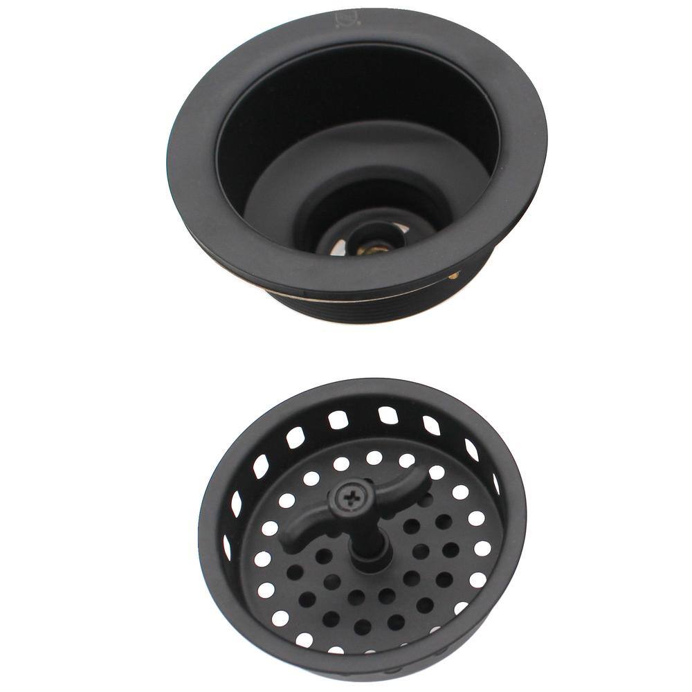 Matte Black Wing Nut Style Kitchen Sink Basket Strainer - 2-Pack