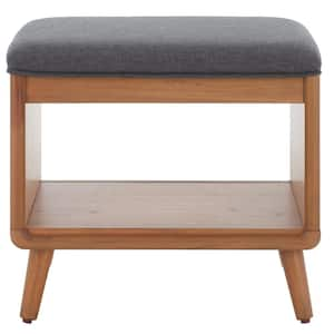 Solo Dark Grey/Natural Entryway Bench With Cushion 20 in.