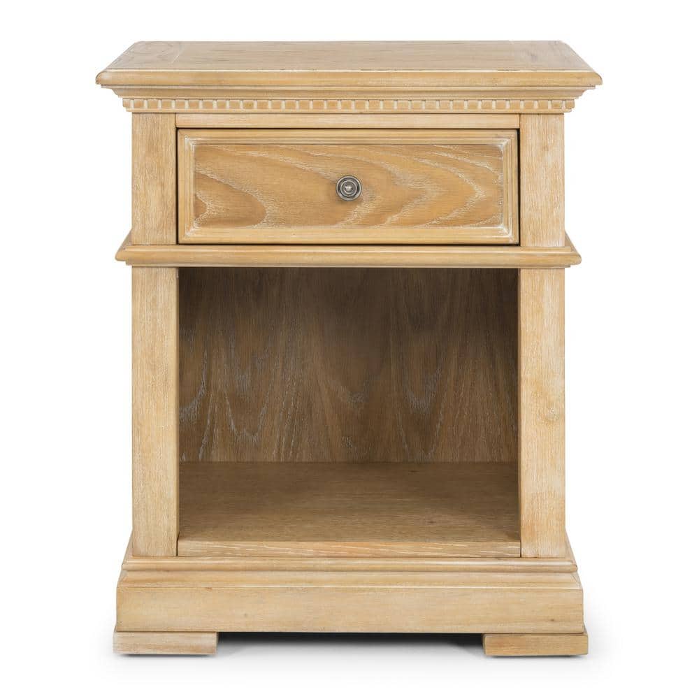 Manor House Light Brown Wood Nightstand with Drawer