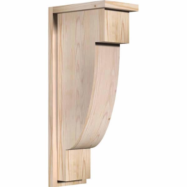 Ekena Millwork 7-1/2 in. x 12 in. x 28 in. Douglas Fir Alpine Smooth Corbel with Backplate