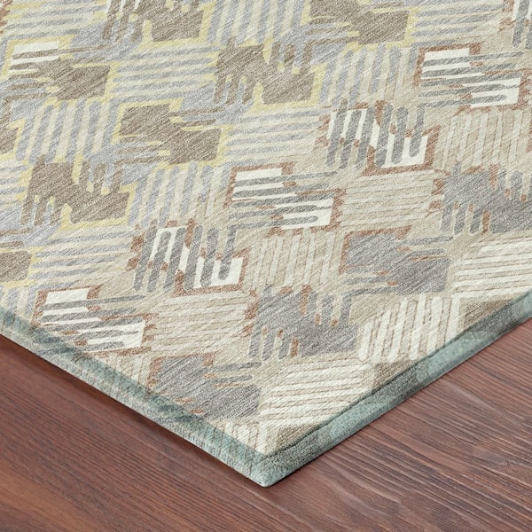 Chantille Machine Washable Indoor/Outdoor Abstract ACN2773 Ivory 8 ft. x 10 ft. Area Rug