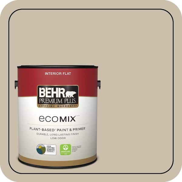 1 gal. Home Decorators Collection #HDC-AC-10 Bungalow Beige Flat EcoMix Plant-Based Interior Paint & Primer