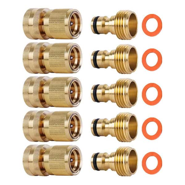 3/4" Garden Hose Quick Connector 5-Pack