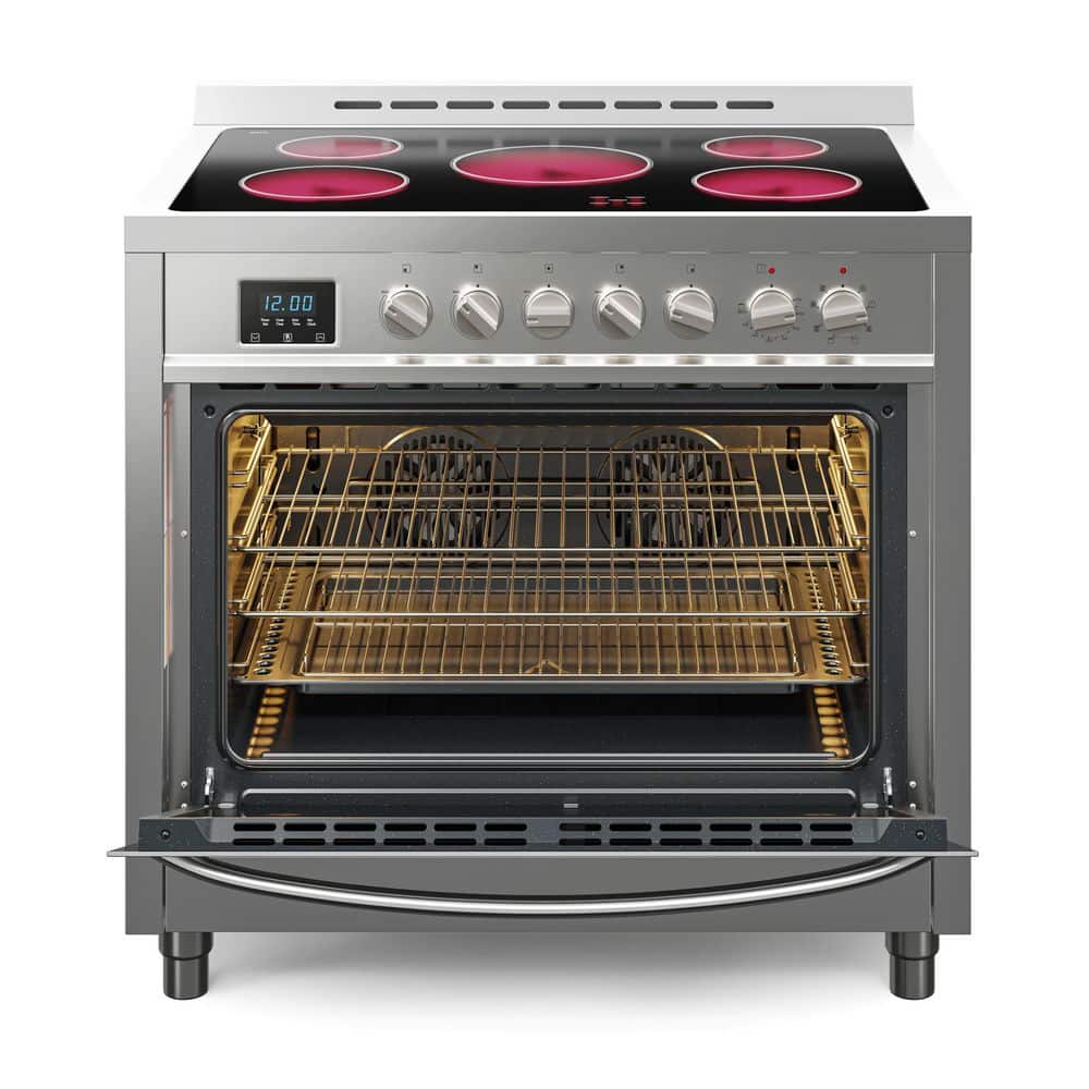 36 Inch Stainless Steel Convection Electric Range with Ceramic Cooktop