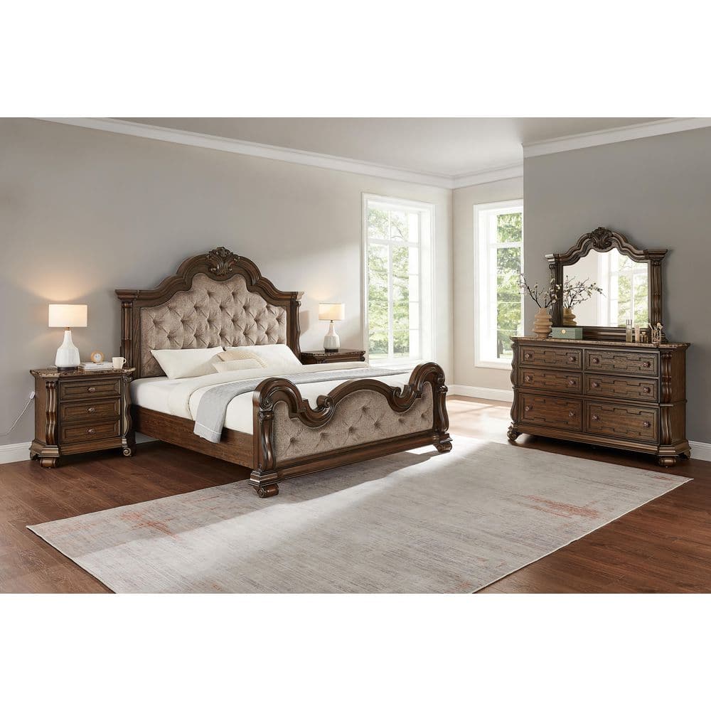 Burnaby 3-Drawers Dark Cherry Traditional Nightstand with Faux Marble Top price history on PriceWatchPro
