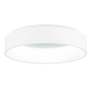 Arenal LED Drum Shade Flush Mount With White Finish