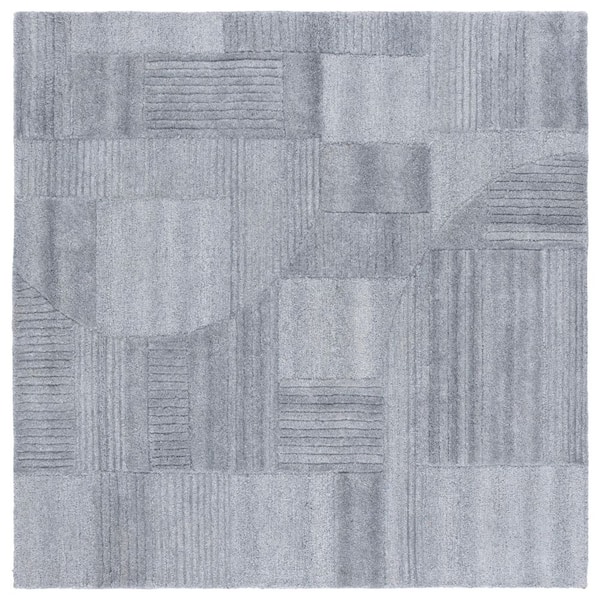 SAFAVIEH Harvest 6 ft. x 6 ft. Gray Solid Geometric Square Area Rug ...