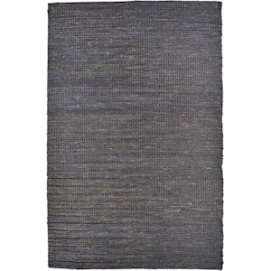 Blue and Gray 2 ft. x 3 ft. Solid Color Area Rug