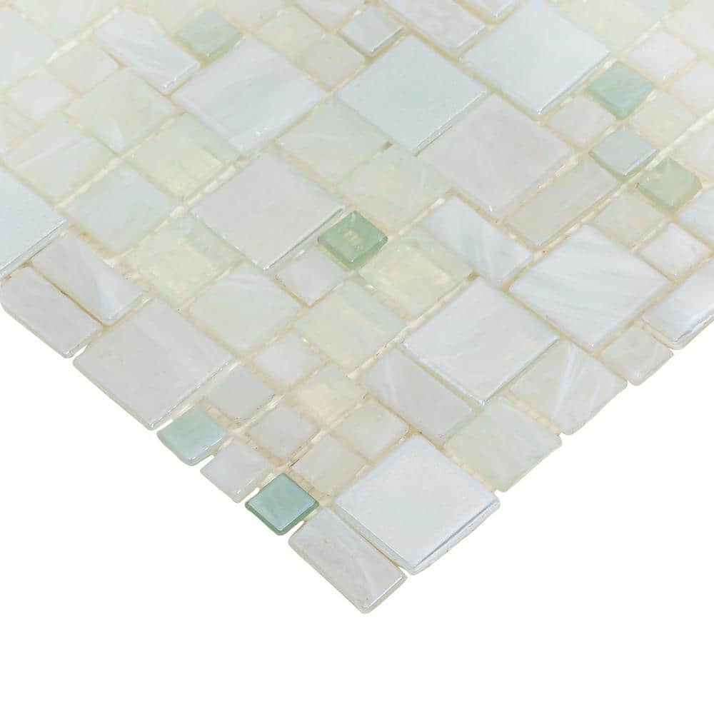 Pearl White Mini Versailles Glass Mosaic Tile Pack