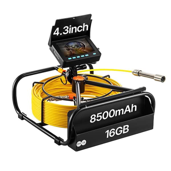 98 ft. Sewer Inspection Camera with LCD Monitor, IP68 Waterproof Pipe Camera with DVR and LED Lights