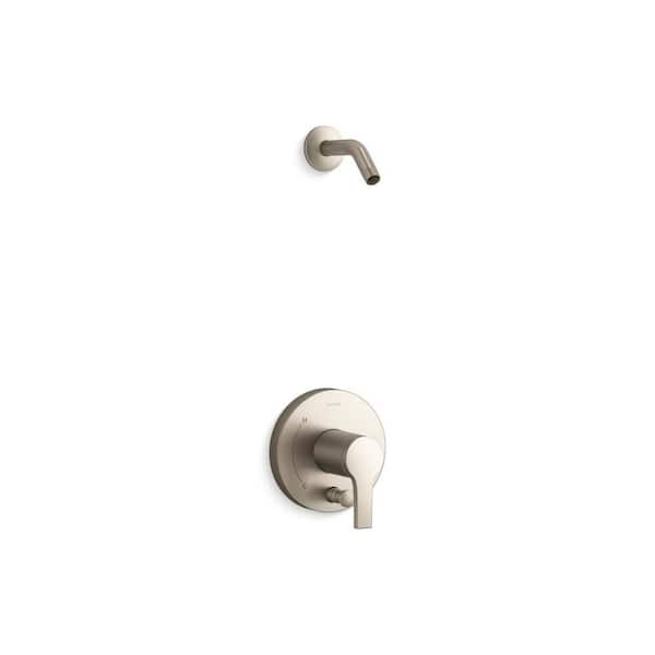 Elate 1-Handle Wall Mount Shower Trim Kit in Vibrant Brushed Nickel (Valve Not Included)