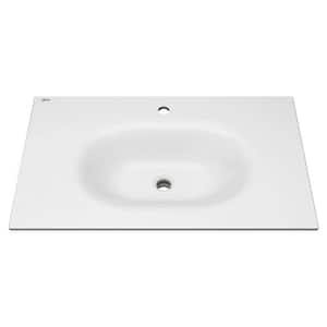 Studio S 33 in. Bathroom Vanity Sink Top with Single Faucet Hole in White