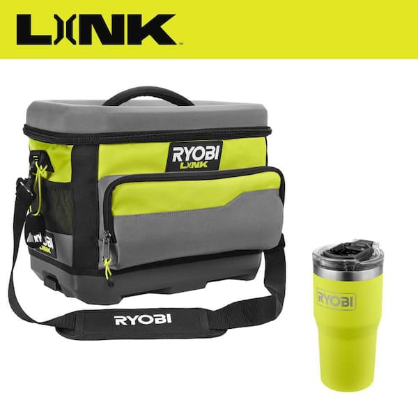 RYOBI LINK Soft Cooler with LINK 20 Ounce Green Tumbler STM604