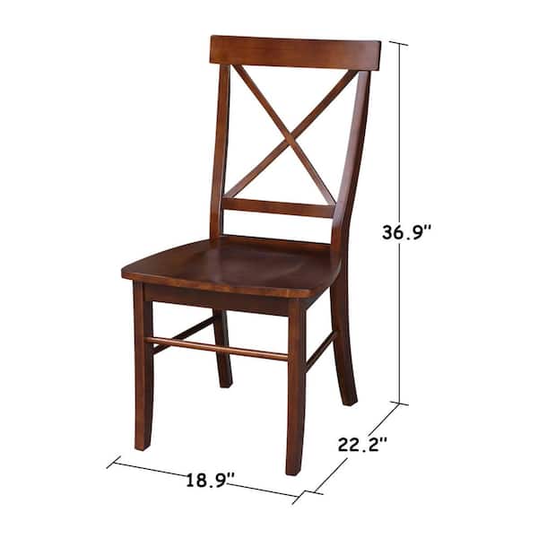 International Concepts Alexa Espresso Wood X-Back Dining Chair