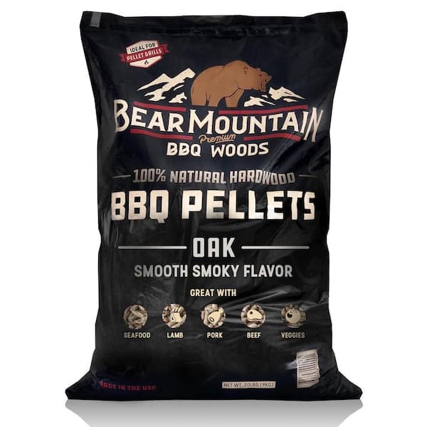 BEAR MOUNTAIN PREMIUM BBQ WOODS 20 lbs. Premium All-Natural Hardwood Oak BBQ Smoker Pellets