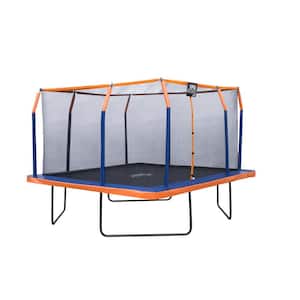 Machrus Upper Bounce 12 x 12 ft. Square Trampoline Set with Premium TopRing Enclosure and Safety Pad