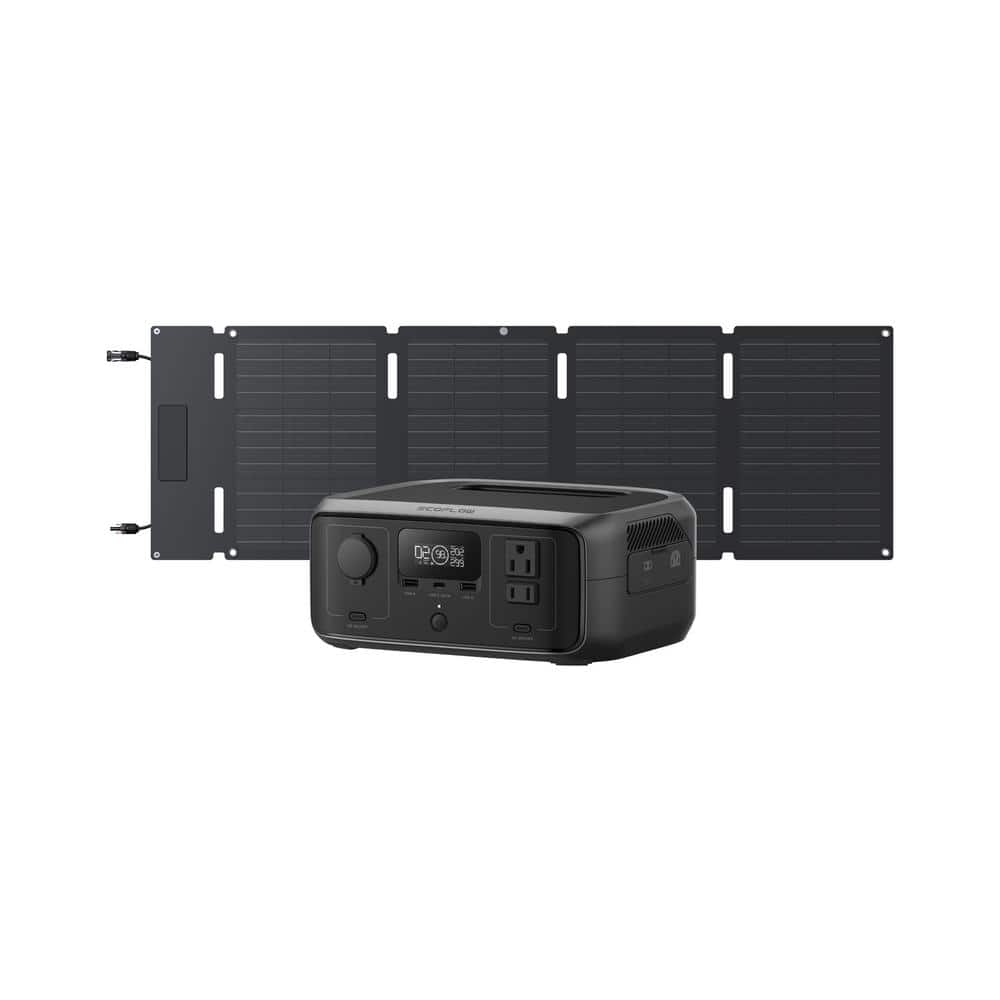 245Wh River 3 with 45W Portable Solar Panel, 300W Output/Surge 600W, LFP Po