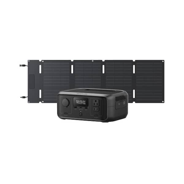 245Wh River 3 with 45W Portable Solar Panel, 300W Output/Surge 600W, LFP Power Station, Home Backup, Camping