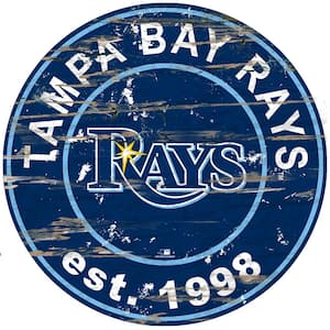 MLB Tampa Bay Rays 24 in. Distressed Wooden Wall Art Circle