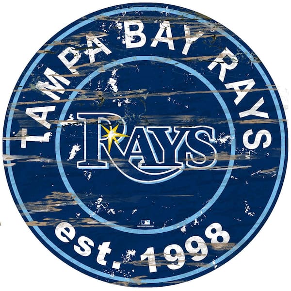 Fan Creations MLB Tampa Bay Rays 24 in. Distressed Wooden Wall Art Circle