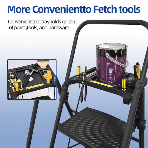 5-Step Steel Lightweight Folding Step Ladder (10 ft. Reach), 500 lb. Load Capacity Type IAA Duty Rating