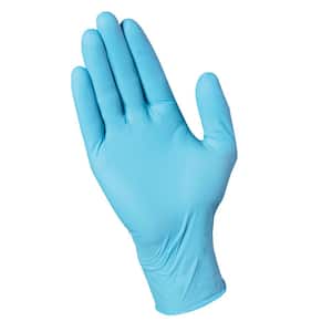 HDX Disposable Blue Nitrile Glove 100CT 1-Size Fits All