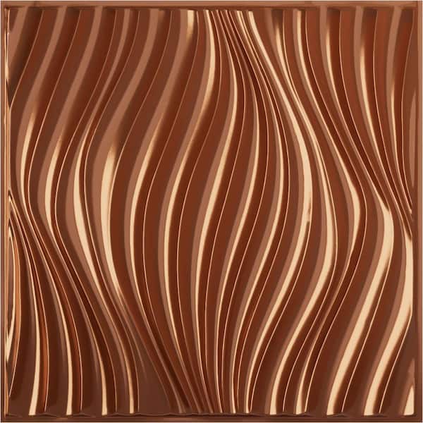 Ekena Millwork 19-5/8"W x 19-5/8"H Billow EnduraWall Decorative 3D Wall Panel, Copper (12-Pack for 32.04 Sq.Ft.)