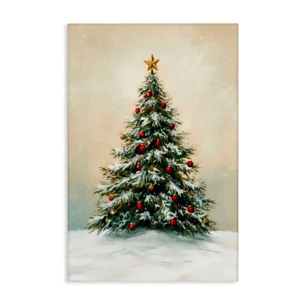 Winter Tree with Ornaments by LSR Design Studio Unframed Graphic Art Print Abstract 36 in. x 24 in. price history on PriceWatchPro
