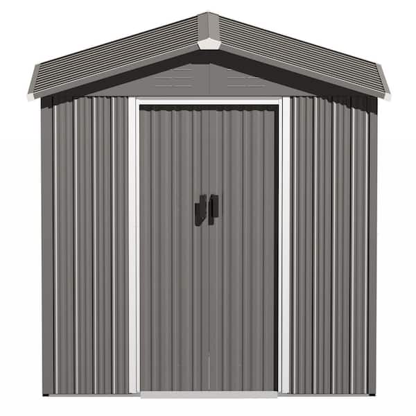 6 ft. x 4 ft. Metal Outdoor Backyard Garden Storage Tool Shed with Lockable Doors (22 sq. ft.)
