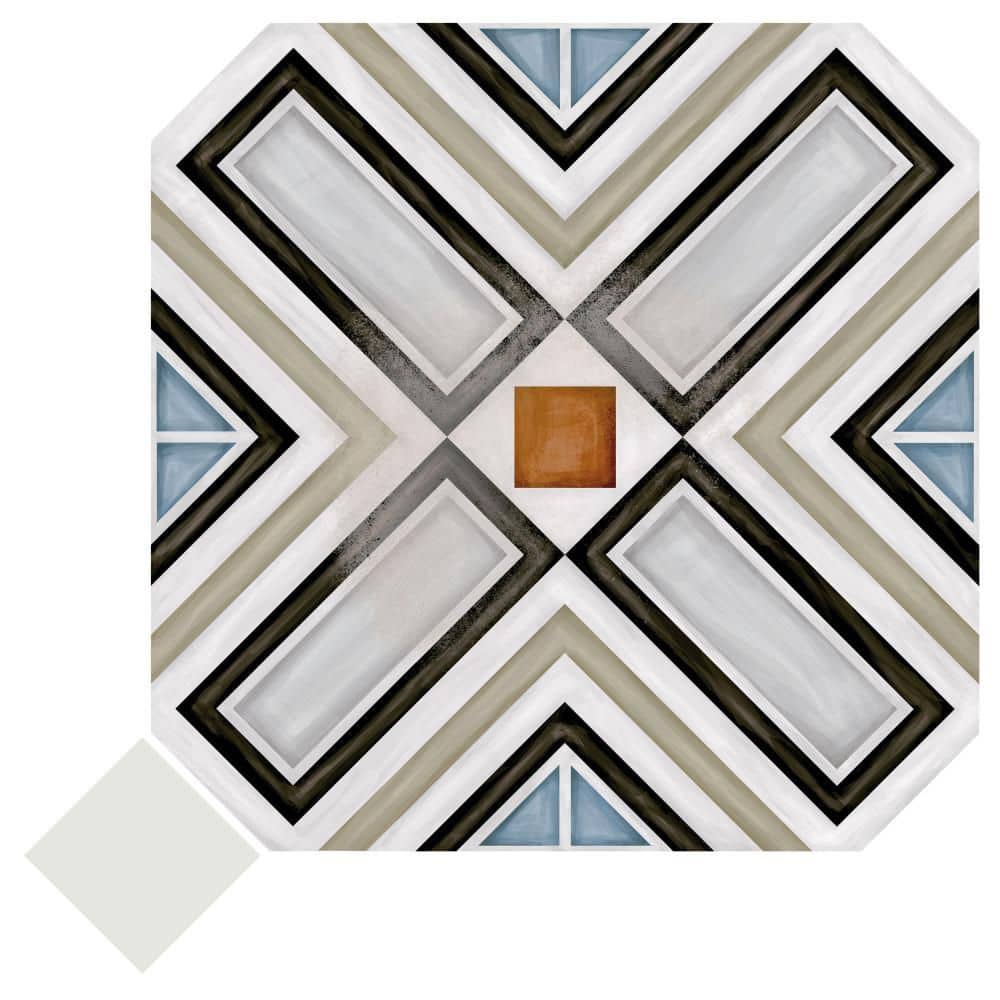 Vaudeville Octagon Deco Ritter with Taco Nacar 8 in. x 8 in. Porcelain Floor and Wall Take Home Tile Sample price history on PriceWatchPro