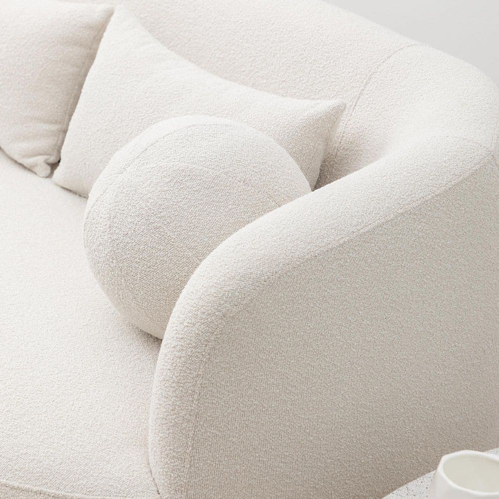 Luxurious Boucle Round Throw Pillow with Textured Design
