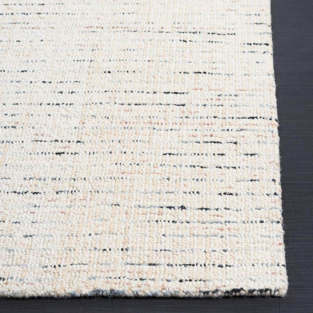 SAFAVIEH Abstract Delia Geometric Wool Area Rug, Ivory/Blue, 8' x 10'
