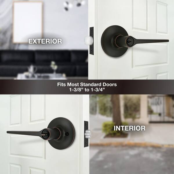Defiant Freedom Aged Bronze Keyed Entry Door Handle LEX700B - The