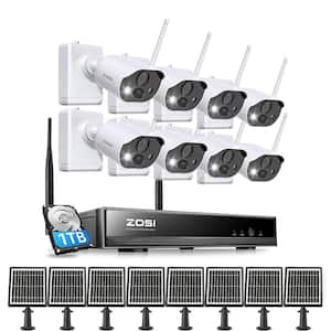 8-Channel 3 MP 2K Wi-Fi 1 TB Outdoor Wireless Security Camera System with 8 Bullet Cameras, 2-Way Audio, Spotlight