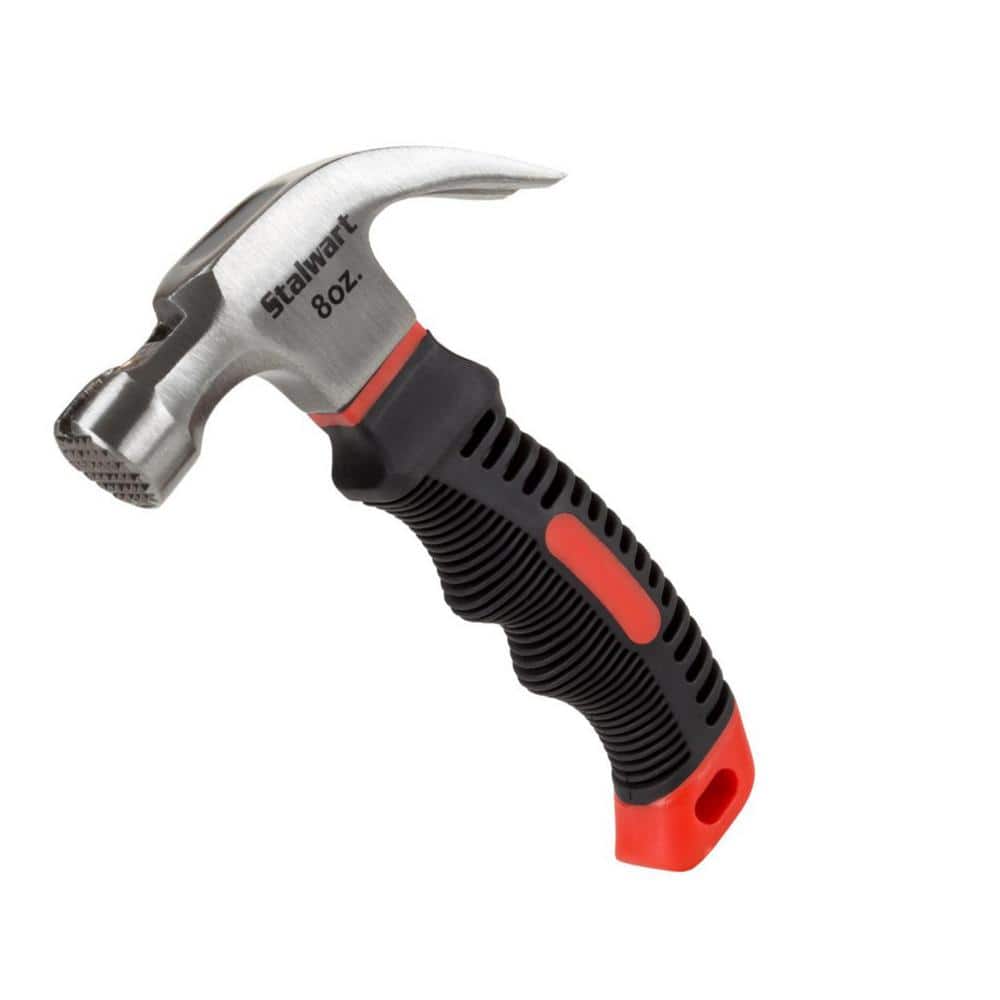 Stalwart M550124 8 oz Stubby Claw Hammer with Comfort Grip Handle