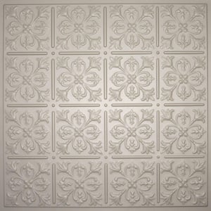 Fleur-de-lis Latte 2 ft. x 2 ft. Lay-in or Glue-up Ceiling Panel (Case of 6)