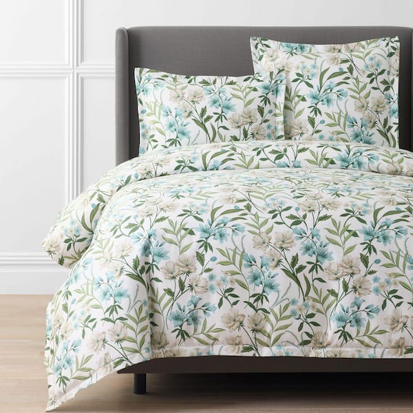 Legends Hotel Gardenia Mist Wrinkle-Free Sateen Cream Multi King/California King Duvet Cover