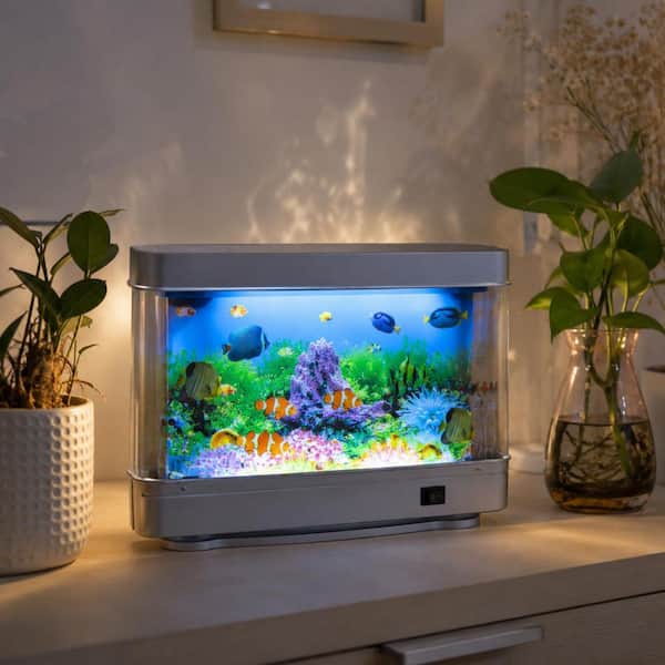 11.8 in. Plastic Rectangular Indoor Aquarium Lamp with Moving
