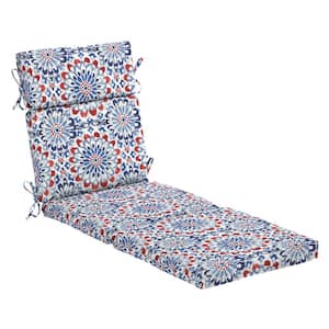 22 in. x 77 in. Outdoor Chaise Lounge Cushion in Clark Blue